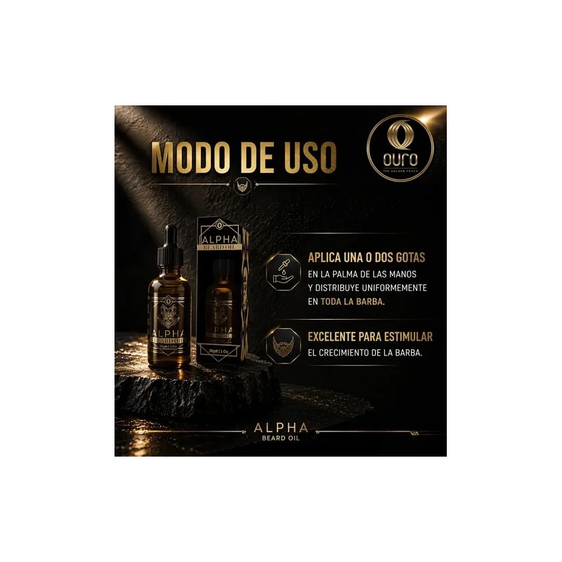 Ouro Alpha Beard Oil - Bergamota Para Barba Y Bigote