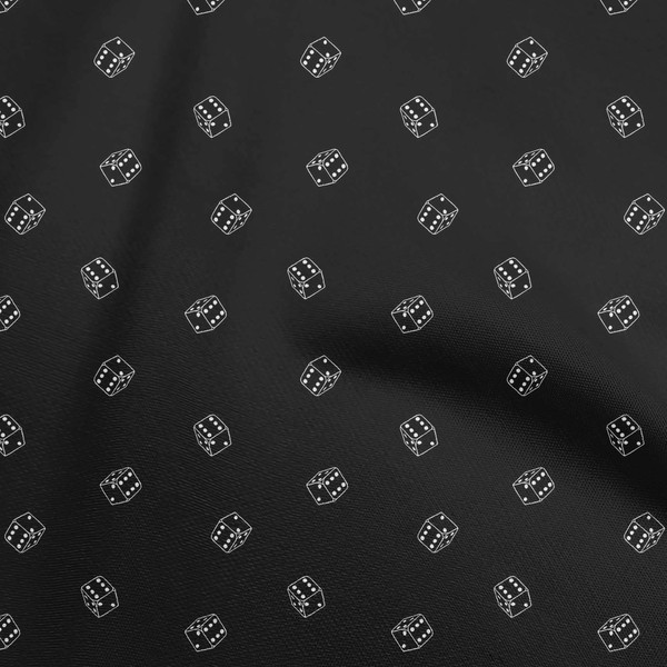oneOone Cotton Poplin Twill Black Fabric Retro Dice DIY Clothing