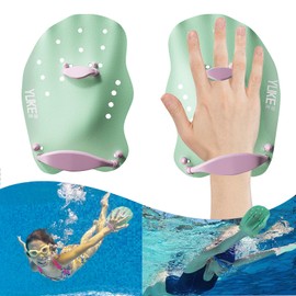 FairyPeach Hand Paddles, Swimming Paddles, Diving Hand Paddling, Swimming Paddle with Adjustable Straps, PVC-Free (Green, M)