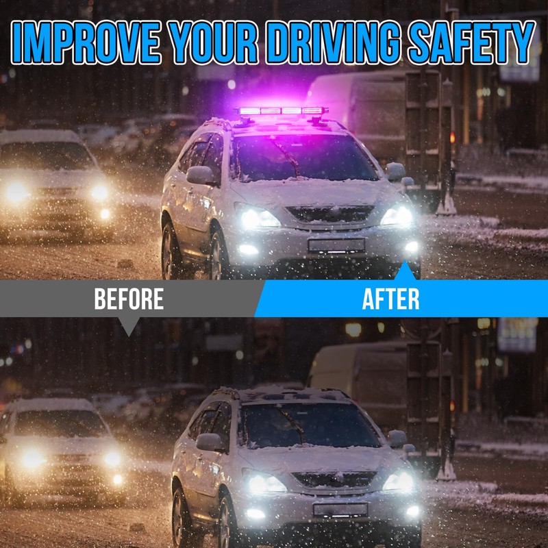 MIRUNNY 18.6" Emergency Strobe Lights Bar for Trucks Waterproof Double
