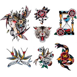 PUSNMI Custom Temporary Tattoos Tiger Snake Swallow Fake Tattoos Temporary Tattoo Kit for Men Women Realistic Temporary Tattoos for Face Arm for Party