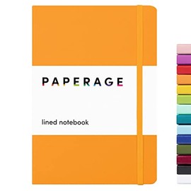 PAPERAGE Lined Journal Notebook, (Marigold), 160 Pages, Medium 5.7 inches x 8 inches - 100 gsm Thick Paper, Hardcover