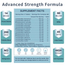 NATURE TARGET NATURE TARGET Probiotics for Men with Men Care Supplement, Prebiotics & Probiotic for Men's Digestive and Immune Health,60 Billion CFUs & 14 Strains Shelf Stable, Gluten & Soy Free (90 Tablets)