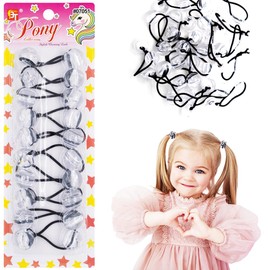 10 Pcs 20mm Ball Hair Ties Ponytail Holders Twinbead Bubble Balls Hair Accessories for Girls Kids Toddler (Clear)