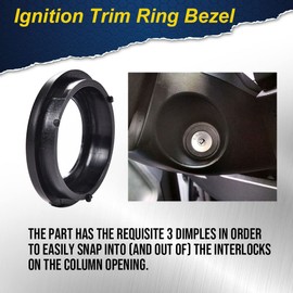 G-PLUS Ignition Trim Ring Bezel Compatible with 2019 2020 2021 Ford Ranger XL/XLT Cab Pickup (Black)