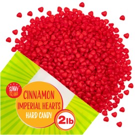 Cinnamon Imperial Hearts | 2-Pound Bag | Red Spicy Hard Candy Bulk | Heart Shaped Cinnamon Candy Bits for Baking, Decorating, Gifting, and Snacking