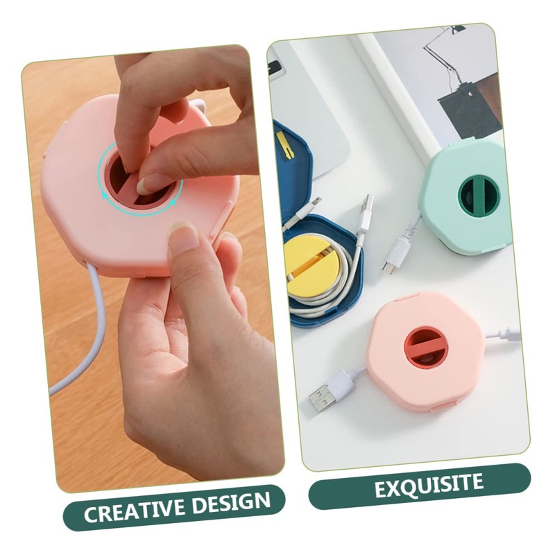 IWOWHERO 4Pcs Portable Cable Management Box Data Cable Storage Winder