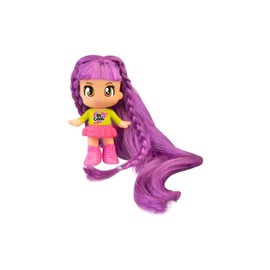 Pinypon - Super Mane Purple Hair, Mini Figure with Extra Long Hair, Doll for Hairdressing, with 1 Hairdressing Chair and 3 Accessories for Playing and Combing, from 3 Years, Famosa (PNY32200)
