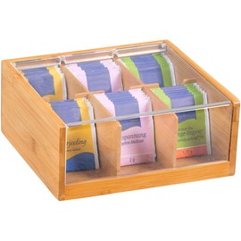 Kesper Teebox, Holz, braun, 22 x 21 x 9.5 cm
