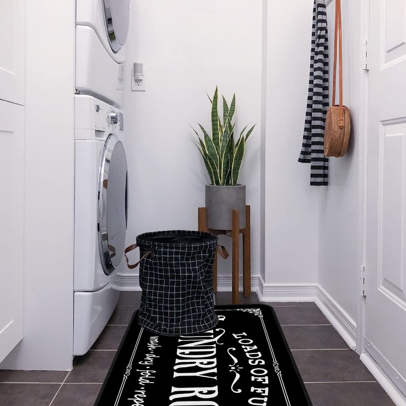 Farmhouse Laundry Room Rug 20"x47" Non Slip Floor Mat Runner