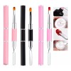 Mouyic 3 Pinceles Con Espatula Profesionale Para Uñas O Maquillaje