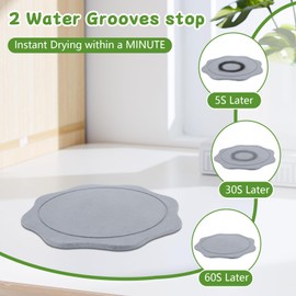 2 Packs Plant Saucer for Indoors, Diatomaceous Earth Pot Saucers No Holes, Instant Dry Plant Drainage Trays for Pots, Dark Gray (12inch)