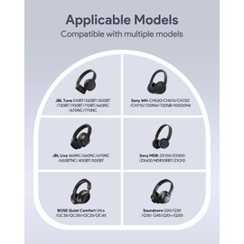 Soft Headphone Case for JBL Tune 510BT/520BT/500BT/720BT/Sony WH-CH520/510/720/710, Ultra-Thin Headphone Bag (Black)