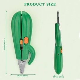 VCZONE Cat Nail Clipper with LED & -U-V Light, Cactus Shape Cat Nail Clippers with Bright LED Light for Nail Bloodline to Avoid Over Cutting, for Dog Cat Rabbit Small Animals (Green)