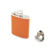 iSavage 3oz Orange Leather Wrapped Hip Flask with a Funnel