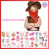 Pink Cowgirl Temporary Tattoo, Disco Cowgirl Temporary Tattoos Stickers Western