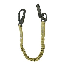 Fusion Tactical Elastic Sling Retention Helo Lanyard with Snap Hook Shackle 23KN, Coyote Brown, 2' 24" x 1