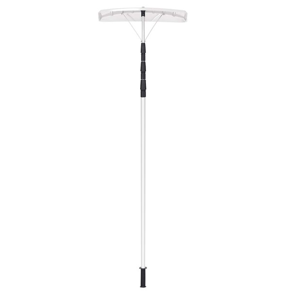 GYMAX Roof Rake, 21ft Aluminum Snow Roof Rake with Twist-n-Lock Telescoping Handle & Big Blade, Extendable Roof Shovel for Snow Removal, Wet Leaf, Dribs (Silver)