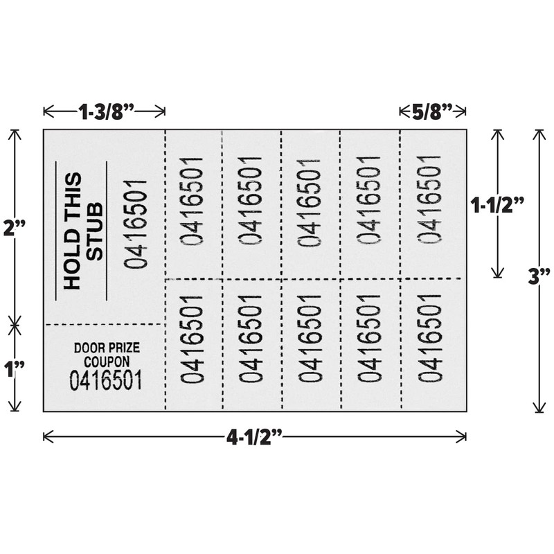 Auction Tickets - 500 Sheets - 10 Numbers per Sheet