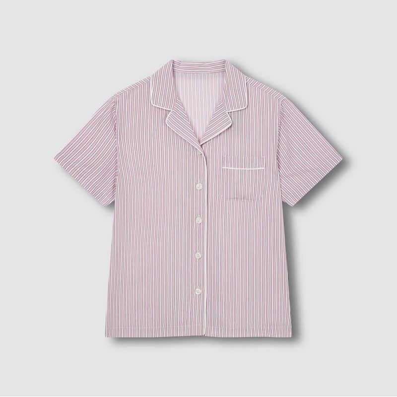 JAJU [JAJU] ★Online Exclusive★ Women's Rayon Stripe 3/4 Pajama Set_Light