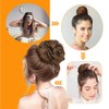 2 Piezas Chongos Postizos de Cabello, Moños de Pelo Rizado