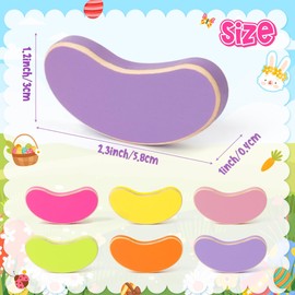 WATINC 6PCS Easter Jelly Beans Tiered Tray Decor, Spring Mini Candy Wooden Centerpiece Table Decorations, Double-sided Home Colorful Wood Sign, Rustic Fake Sugar Tabletop Farmhouse Party Decorative