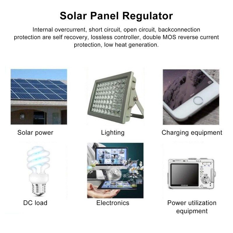MPPT Charge Controller Solar Panel Intelligent Regulator with LCD Display