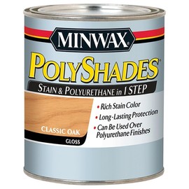1 qt Minwax 61470 Classic Oak PolyShades Wood Stain and Polyurethane, Gloss