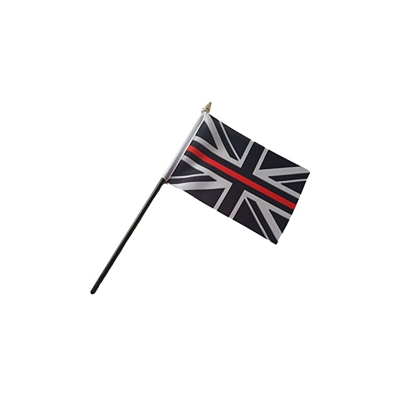 Thin Red Line Union Jack 6" x 4" Flag With