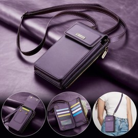 Women Small Crossbody Cell Phone Bag, RFID Blocking Shoulder Handbag Strap  Wallet Purse with Card Slots Mini Bags - Color: Brown
