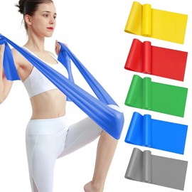 5PCS Bandas de Resistencia Deportivas, Ligas de Resistencia para Ejercicio, Bandas de Resistencia Elasticas, Bandas Elásticas de TPE para Entrenamiento de Fuerza, Yoga, Pilates, Glúteos y Fitness