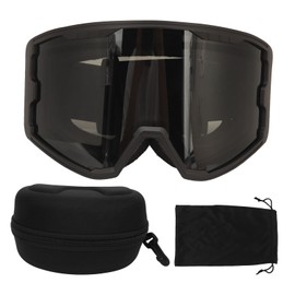 Ski Goggles Double Layer Sun Protection Anti Fog Adjustable Elasticity Snowboard Goggles for Men Women Youth Black Frame Gray Lens