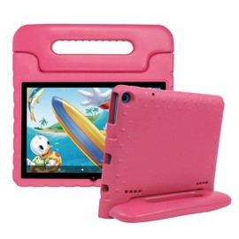 Bolete Kids Case for Onn 10.1 Gen 3 Tablet (2022 Model:100071485) 10.1 Inch Tablet Onn 10.1 Gen 3 Case with Handle EVA Foam Shockproof Washable Cover for Adults, Kids (Hot Pink)