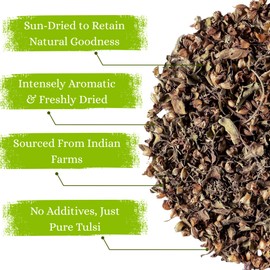 Basic Ayurveda Holy Basil (Tulsi) Leaves | 1.06 Oz (30g) | Pure Dried Tulsi Leaves | Natural Ayurvedic Herb for Herbal Tea, Detox & Daily Wellness | Non-GMO, Gluten-Free & Vegan