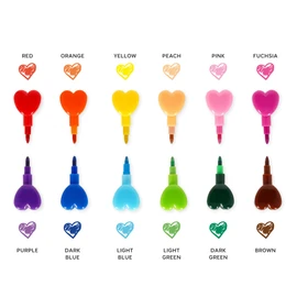 LEGAMI - 12 Stackable Colouring Pencils, 12 Colouring Pencils for Kids, Heart Shaped Pastels, Dream in Colour