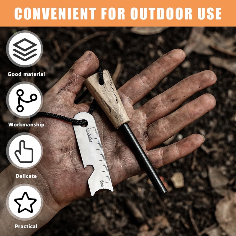 Set of 3 Fire Steel: Survival Flint, Fire Starter Set