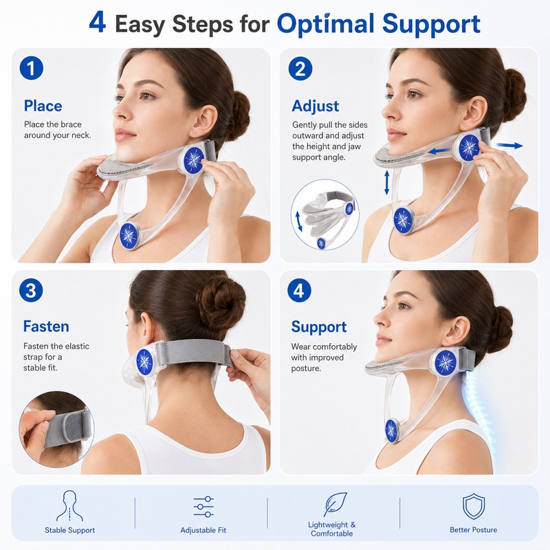 Adjustable Neck Brace for Posture Support – Lightweight Cervical Support