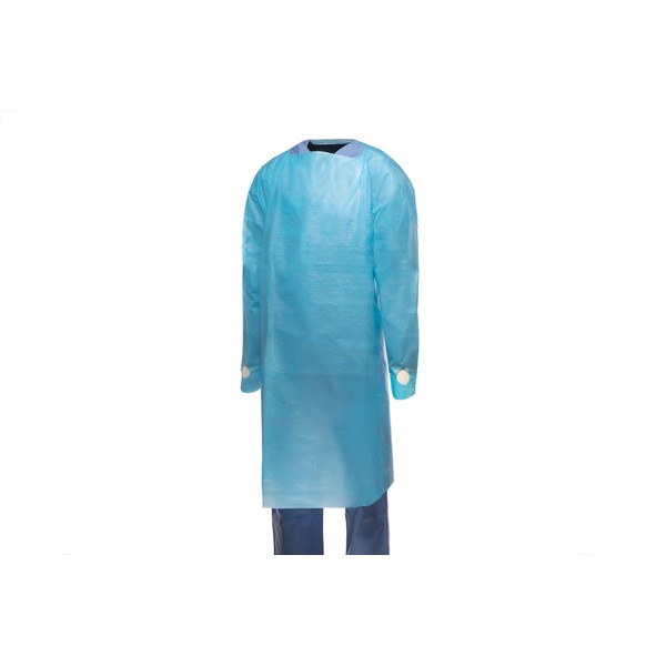 10-100 Pcs Fluid-Impervious Nonwoven SMS Over-the-Head Unisize Blue Disposable Gown