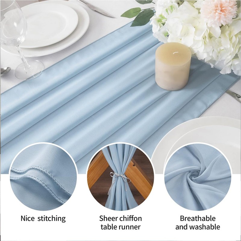 Chiffon Blue Tablecloth Modern Simple Romantic Wedding Decoration Tablecloth for