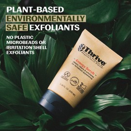 Thrive Natural Care Face Scrub for Men & Women - Exfoliating Face Wash with Anti-Oxidants Improves Skin Texture, Unclogs Pores & Helps Prevent Ingrown Hairs - Pack of 3