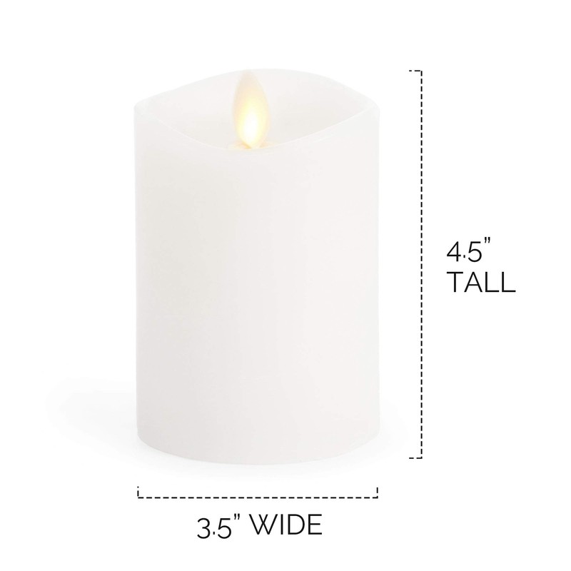 Luminara Flameless Pillar Candle, Small (4.5 inches, Unscented) Real-Flame Effect,