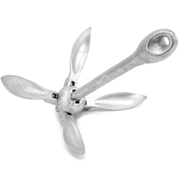 Crown Sporting Goods Galvanized Folding Grapnel Boat Anchors - Choose The Best Weight for Your Watercraft, Up to 17.5 lbs (5.5)