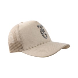 MUSCLE GYM Khaki Mesh Trucker Cap with TG Embroidery – Structured Snapback for All-Day Comfort & Style | Suede & Polyester Blend Baseball Cap