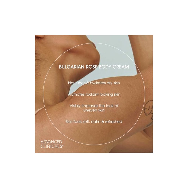 Advanced Clinicals Bulgarian Rose Oil Cream Anti Aging Rescue For