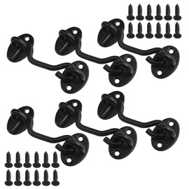 WMYCONGCONG 6 PCS 3" Cabin Hook Gate Hook and Eye Latch Barn Door Latch Stainless Steel Heavy Duty Gate Lock Latches with Screws for Closet Doors Window