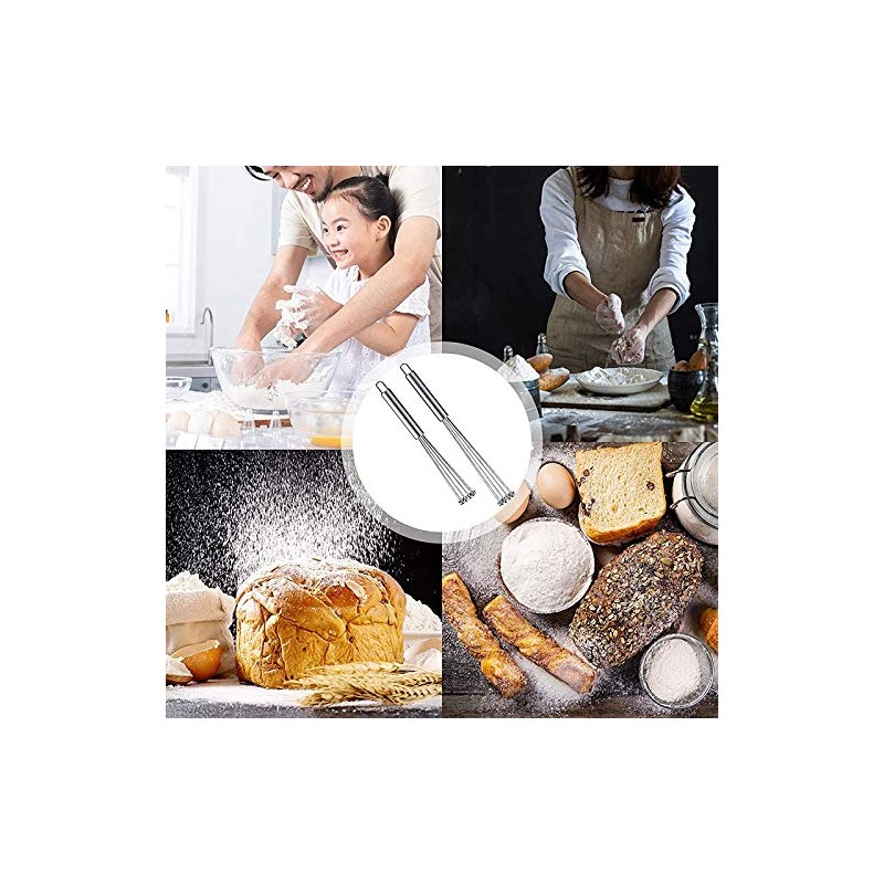 Ntcpefy 2 Pieces Stainless Steel Ball Whisk Wire Egg Whisk