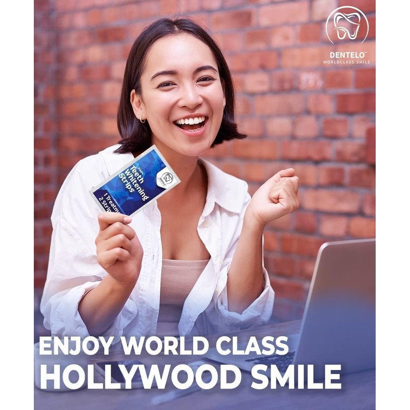DENTELO Professional Teeth Whitening Strips,42 Non-Sensitive, Safe for Enamel, Anti