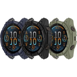 Compatible with Garmin Fenix 8 Case Protector, Anti-Scratch Cover Shockproof Bumper Protective Case for Garmin Fenix 8 43mm 47mm 51mm Accessories (3Pack-A, 51MM)