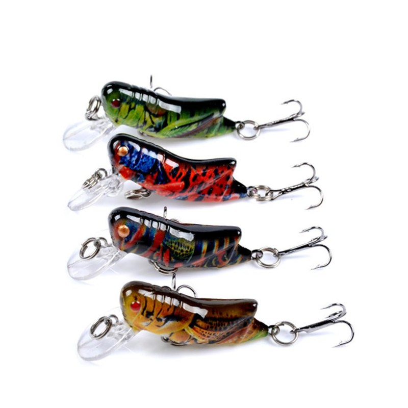 KOMBIUDA 4pcs Grass Carp Simulation Lures Lifelike Fishing Baits for