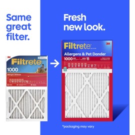 Filtrete 20x25x1 AC Furnace Air Filter, MERV 11, MPR 1000, Micro Allergen Defense, 3-Month Pleated 1-Inch Electrostatic Air Cleaning Filter, 2 Pack (Actual Size 19.688 x 24.688 x 0.84 in)